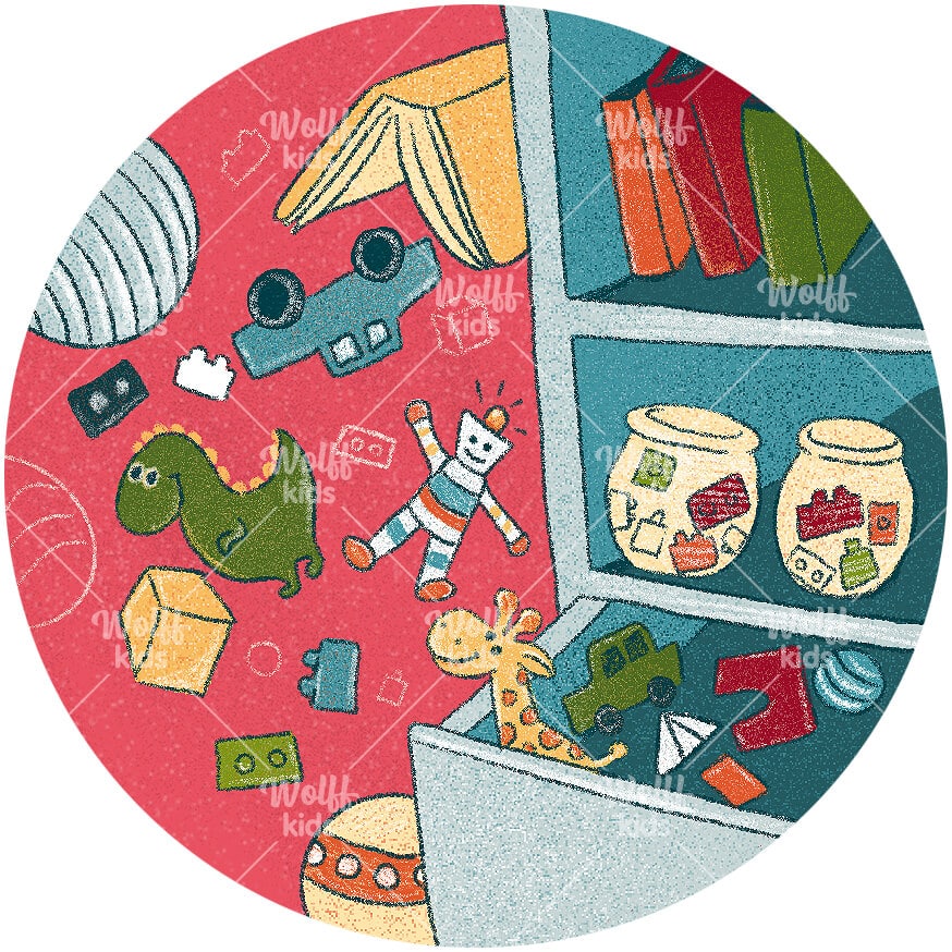 Einzelner Magnet: Kinderzimmer aufräumen